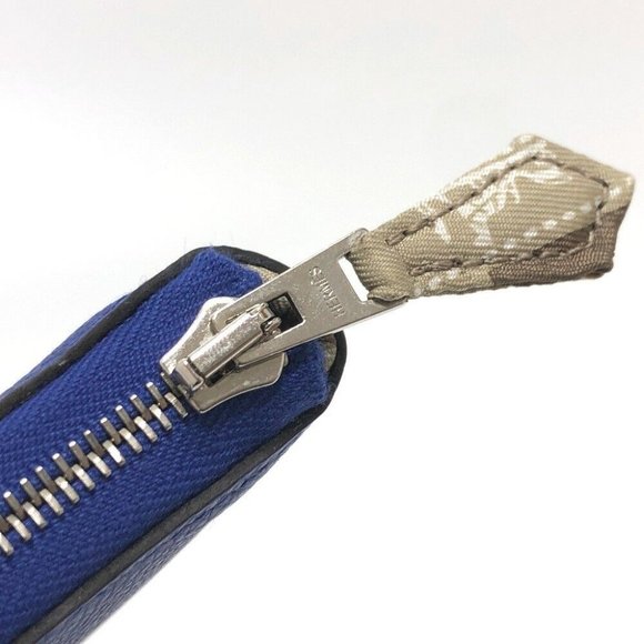 HERMES Azap Long Silk-In Zip Around Long Wallet Epsom Blue Based - Picture 3 of 11